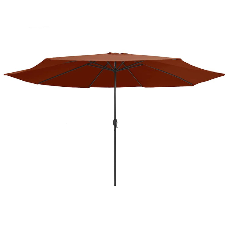 Vidaxl parasol met metalen paal 390 cm terracottakleurig