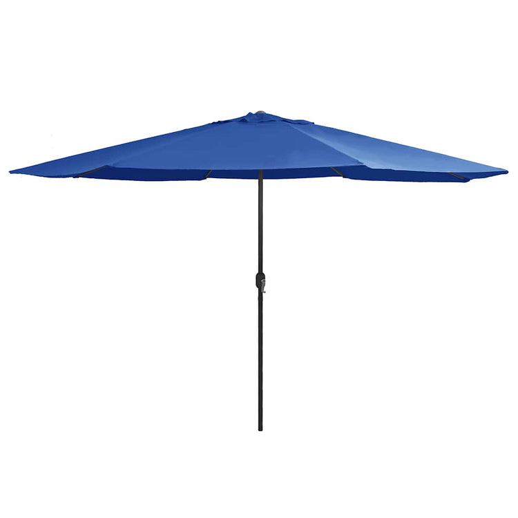 Vidaxl parasol met metalen paal 390 cm azuurblauw