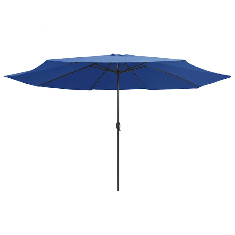 Vidaxl parasol met metalen paal 390 cm azuurblauw