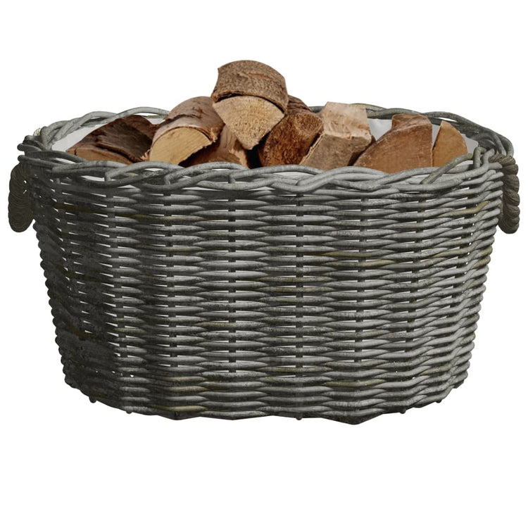 Vidaxl houtmand met handvatten 59x42x28 cm wilgenhout grijs