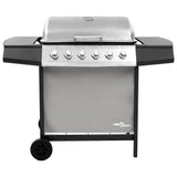 Vidaxl gasbarbecue met 6 branders zwart en zilverkleurig - afbeelding 2
