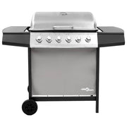 Vidaxl gasbarbecue met 6 branders zwart en zilverkleurig - afbeelding 2