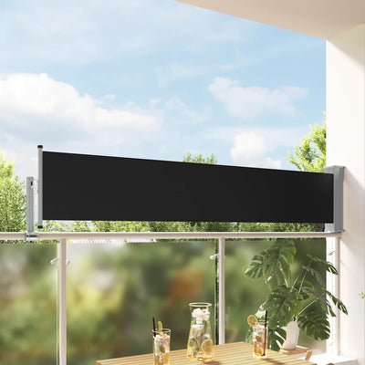 Vidaxl tuinscherm uittrekbaar 60x300 cm zwart