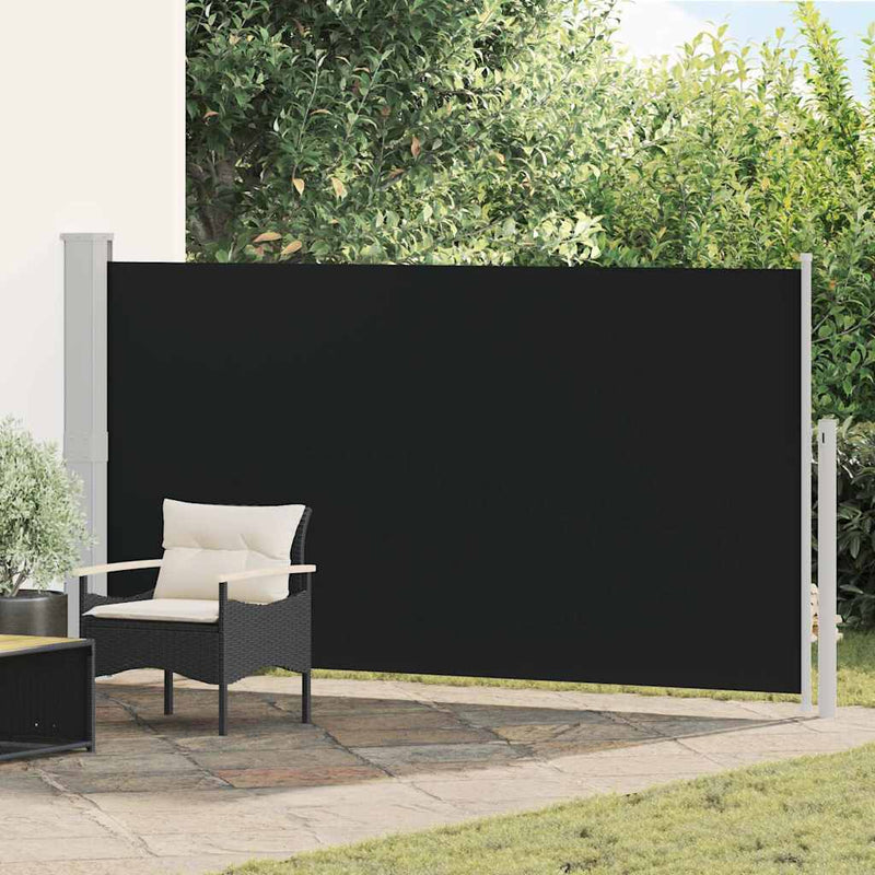 Vidaxl tuinscherm uittrekbaar 170x300 cm zwart