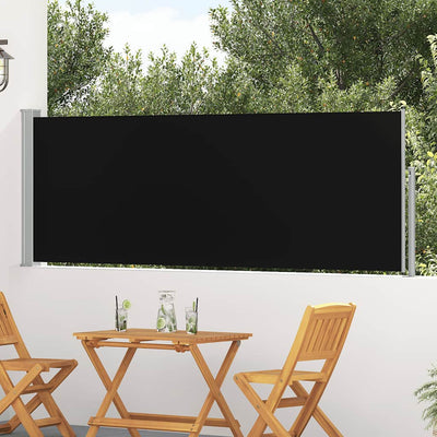 Vidaxl tuinscherm uittrekbaar 100x314 cm zwart