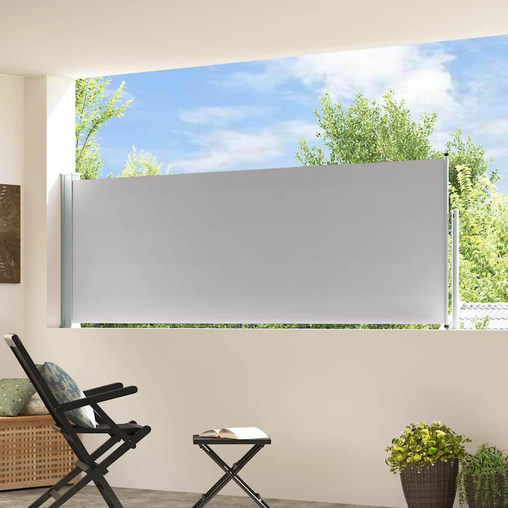 Vidaxl tuinscherm uittrekbaar 100x300 cm grijs