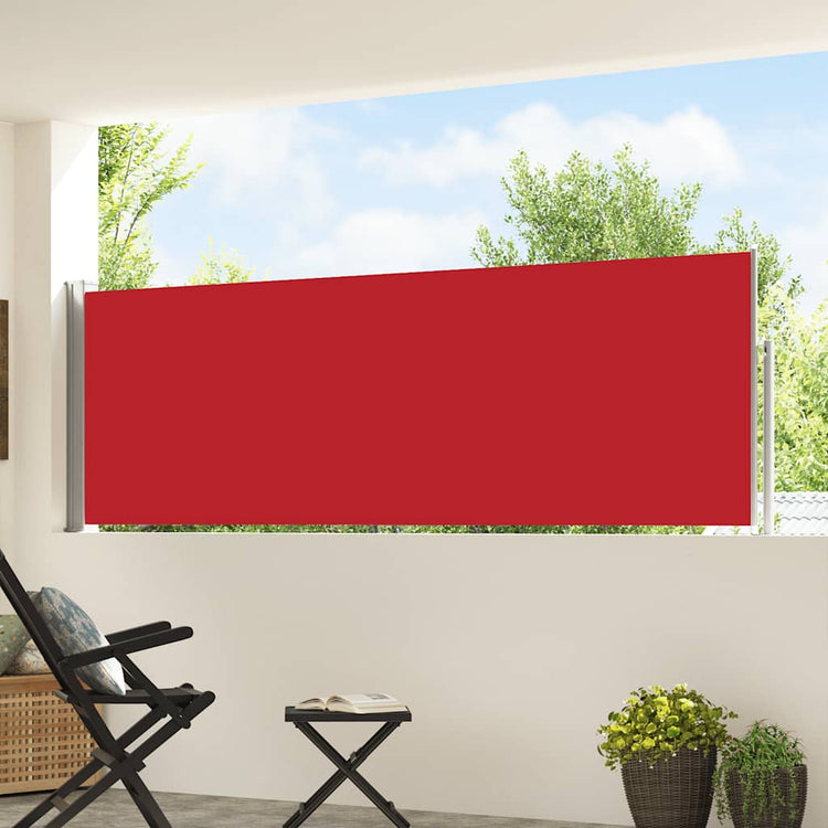 Vidaxl tuinscherm uittrekbaar 100x500 cm rood