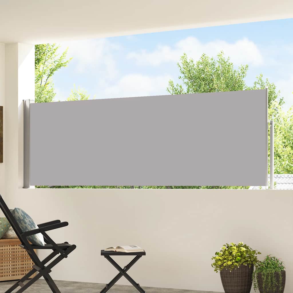 Vidaxl tuinscherm uittrekbaar 100x500 cm grijs