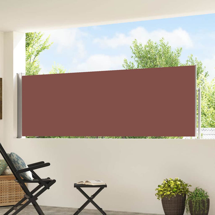 Vidaxl tuinscherm uittrekbaar 100x514 cm bruin