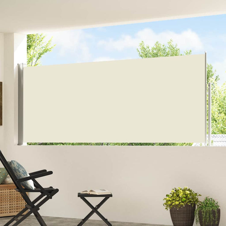 Vidaxl tuinscherm uittrekbaar 117x514 cm crème