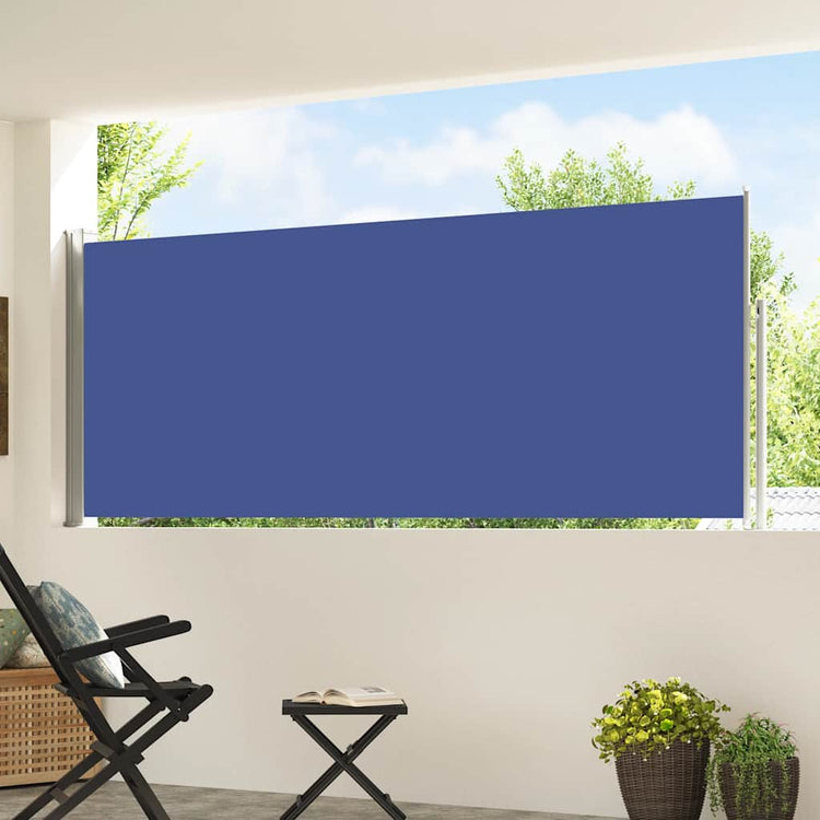 Vidaxl tuinscherm uittrekbaar 117x514 cm blauw
