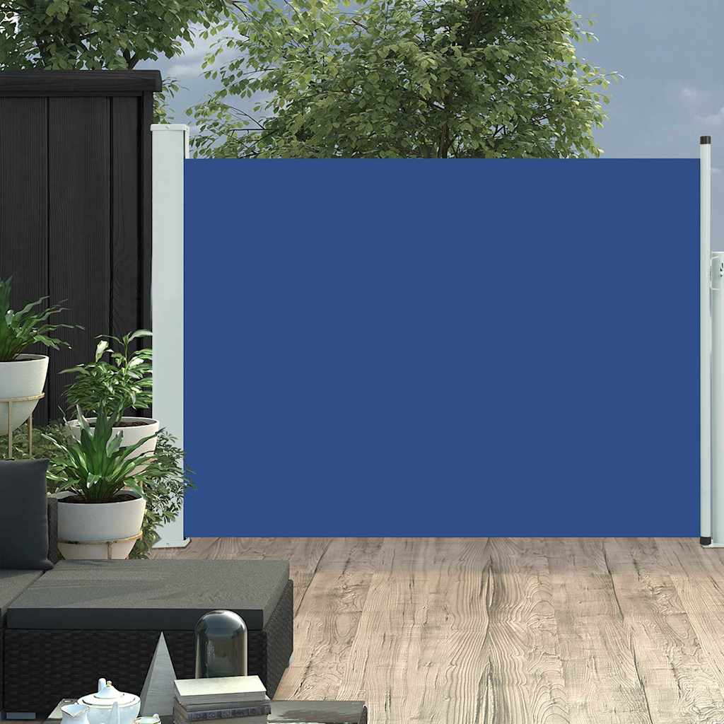 Vidaxl tuinscherm uittrekbaar 120x500 cm blauw