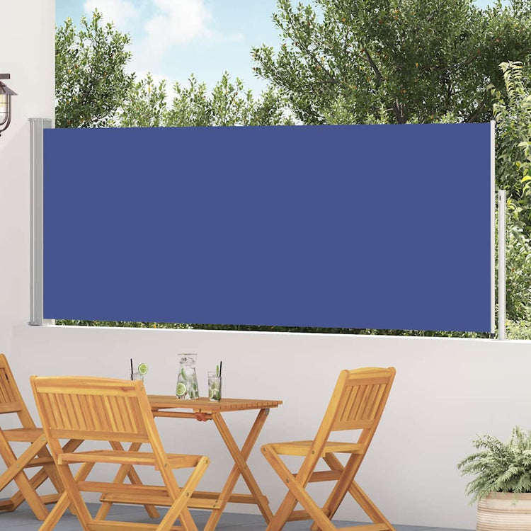 Vidaxl tuinscherm uittrekbaar 117x514 cm blauw