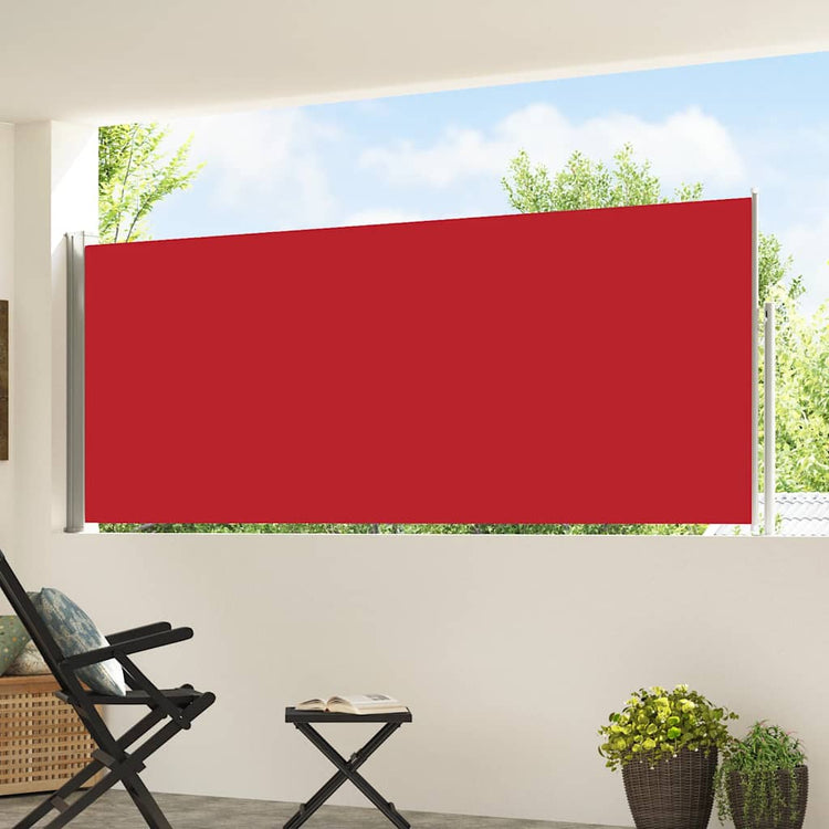 Vidaxl tuinscherm uittrekbaar 120x500 cm rood