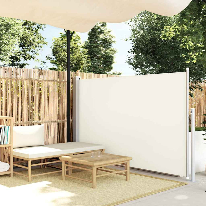 Vidaxl tuinscherm uittrekbaar 140x500 cm crème
