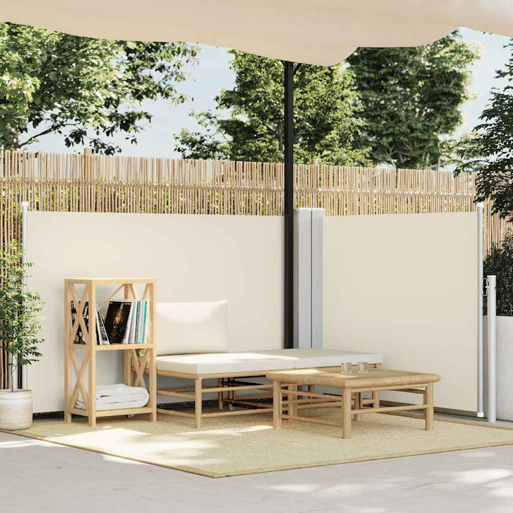 Vidaxl windscherm uittrekbaar 120x600 cm crème