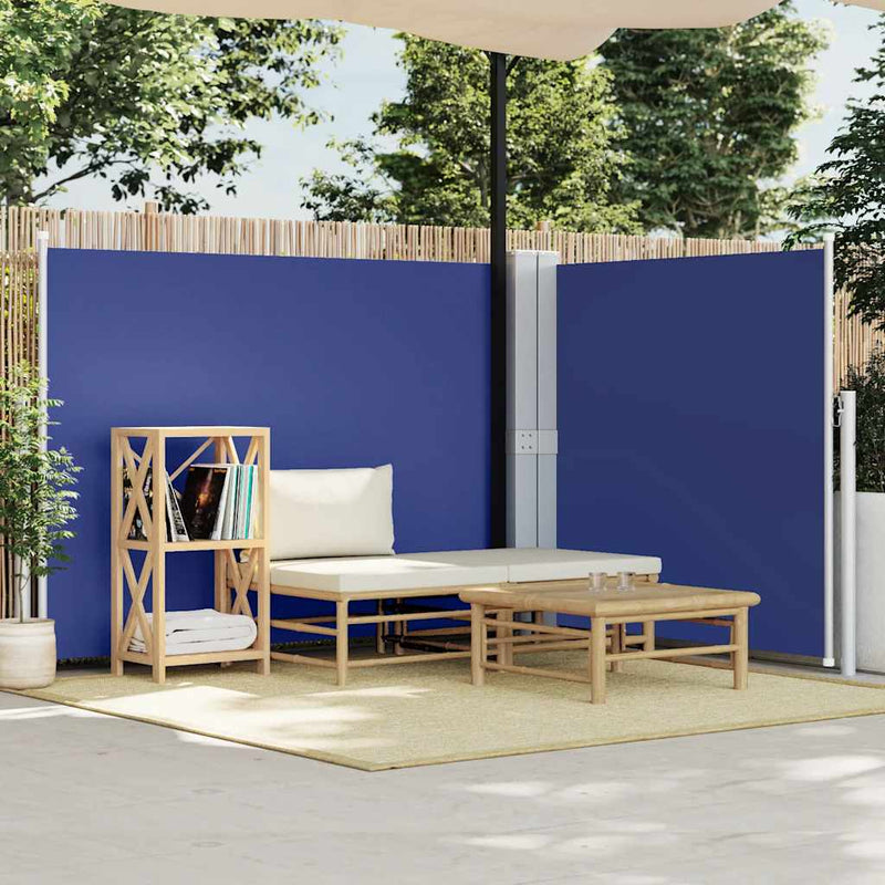 Vidaxl windscherm uittrekbaar 140x600 cm blauw