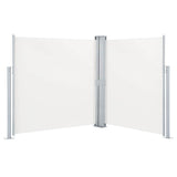 Vidaxl tuinscherm uittrekbaar dubbel 170x600 cm crème - afbeelding 2