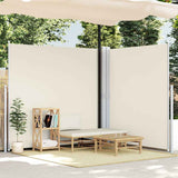 Vidaxl tuinscherm uittrekbaar dubbel 170x600 cm crème - afbeelding 1