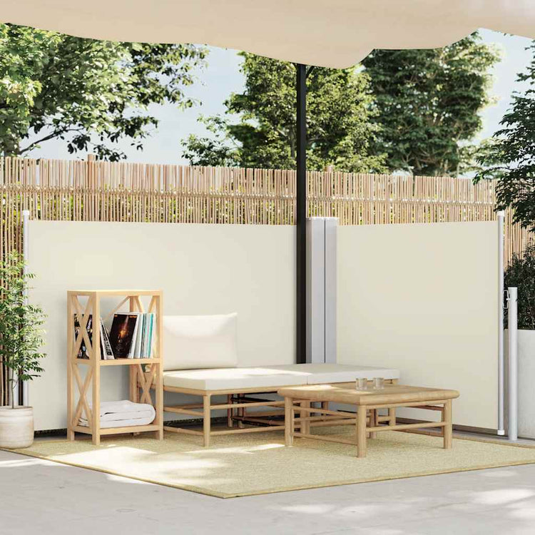 Vidaxl windscherm uittrekbaar 120x1000 cm crème