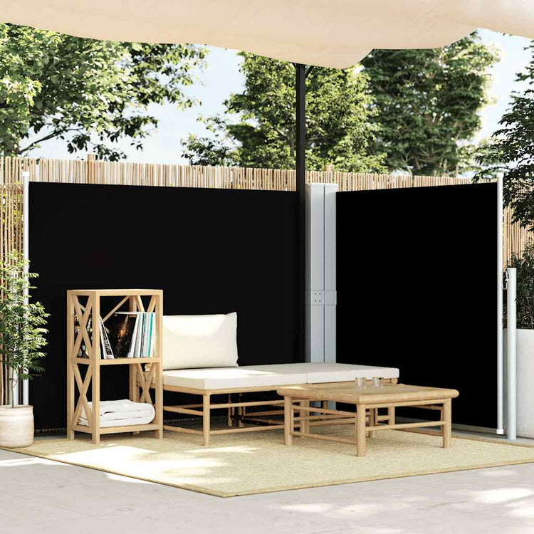 Vidaxl windscherm uittrekbaar 140x1000 cm zwart