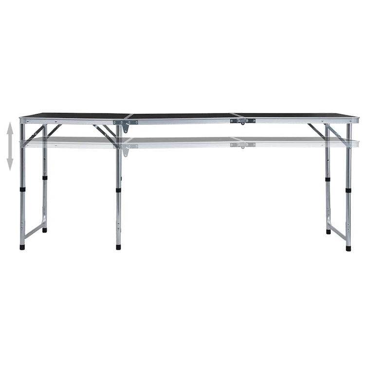 Vidaxl campingtafel inklapbaar 180x60 cm aluminium grijs