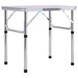 Vidaxl campingtafel inklapbaar 60x45 cm aluminium wit - afbeelding 1