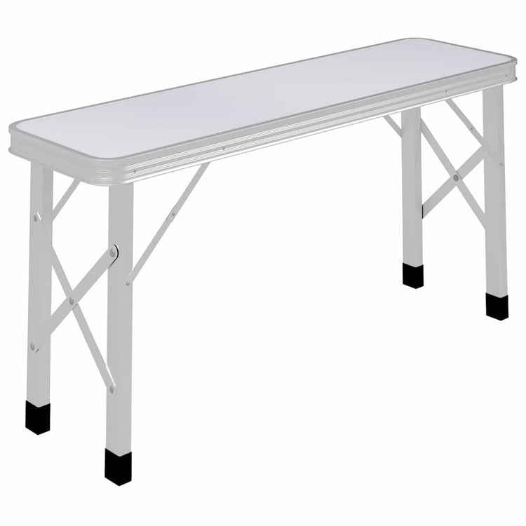 Vidaxl campingtafel inklapbaar met 2 banken aluminium wit