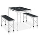 Vidaxl campingtafel inklapbaar met 2 banken aluminium grijs