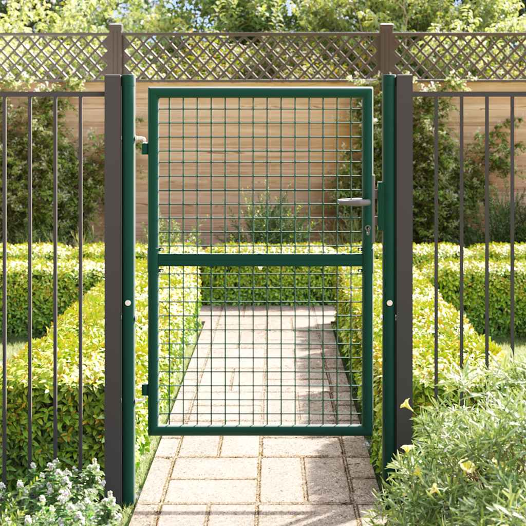 Vidaxl hekpoort staal 100x125 cm groen