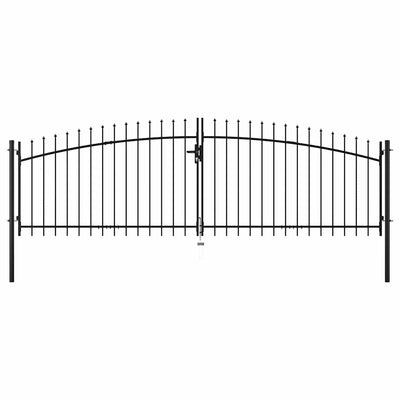 Vidaxl hekpoort dubbele deur met speren bovenkant 400x175 cm