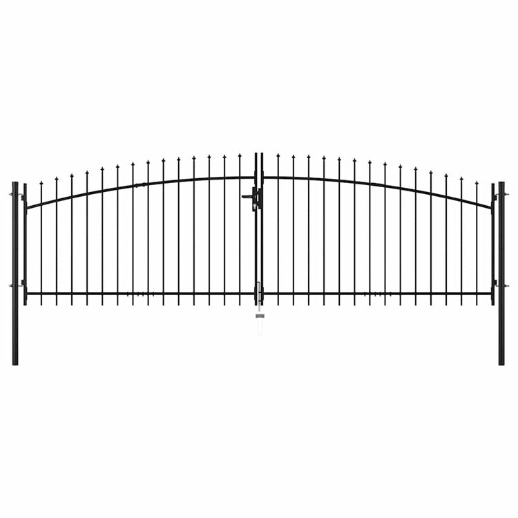 Vidaxl hekpoort dubbele deur met speren bovenkant 400x175 cm