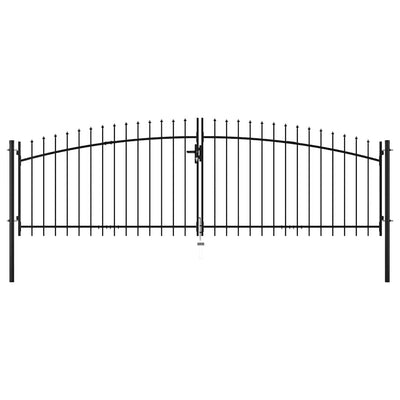 Vidaxl hekpoort dubbele deur met speren bovenkant 400x200 cm