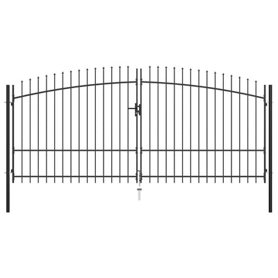 VidaXL Hekpoort dubbele deur met speren bovenkant 400x225 cm