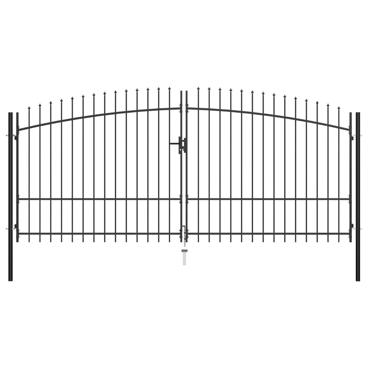 VidaXL Hekpoort dubbele deur met speren bovenkant 400x225 cm
