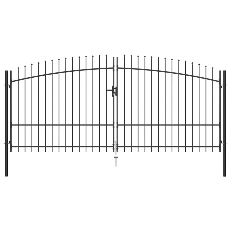 VidaXL Hekpoort dubbele deur met speren bovenkant 400x225 cm
