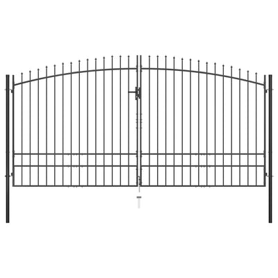 VidaXL Hekpoort dubbele deur met speren bovenkant 400x248 cm