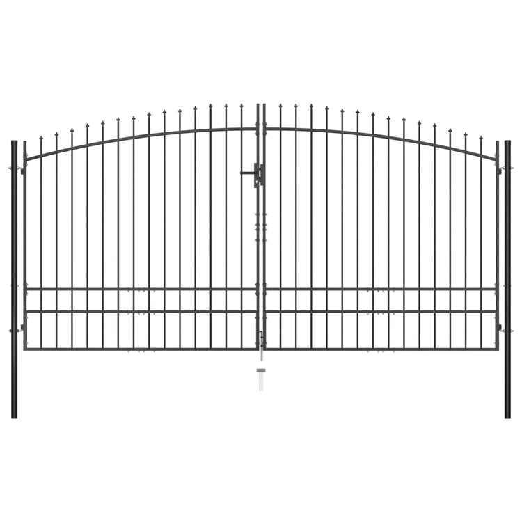 VidaXL Hekpoort dubbele deur met speren bovenkant 400x248 cm