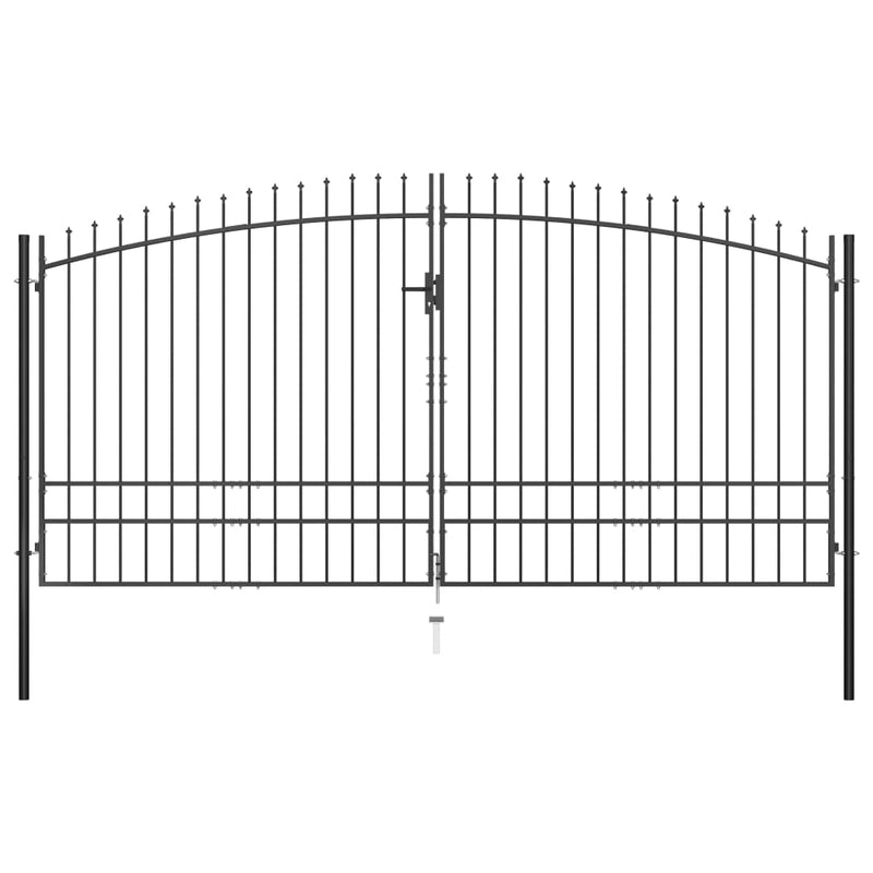 VidaXL Hekpoort dubbele deur met speren bovenkant 400x248 cm