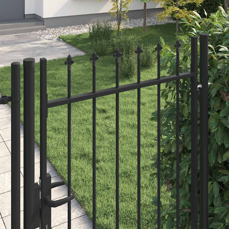 Vidaxl hekpoort boxtel enkele deur met puntige bovenkant 1x1,75m zwart
