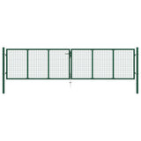 VidaXL Gaaspoort 390x75 cm staal groen - afbeelding 1