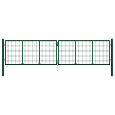 VidaXL Gaaspoort 390x75 cm staal groen