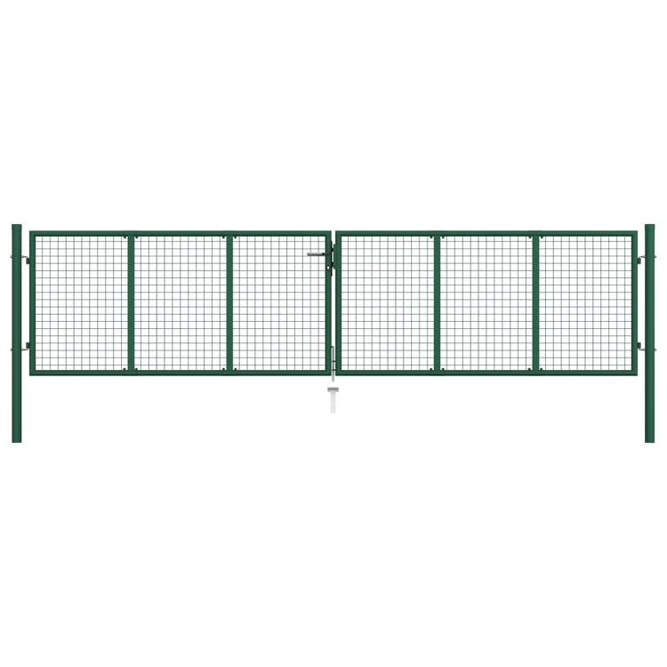 VidaXL Gaaspoort 390x75 cm staal groen
