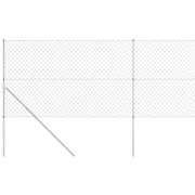 VidaXL Gaashek met palen 15x1,5 m gegalvaniseerd staal zilverkleurig - afbeelding 3