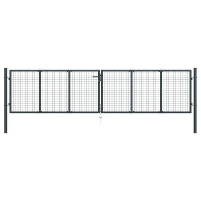 VidaXL Gaaspoort 400x125 cm gegalvaniseerd staal grijs