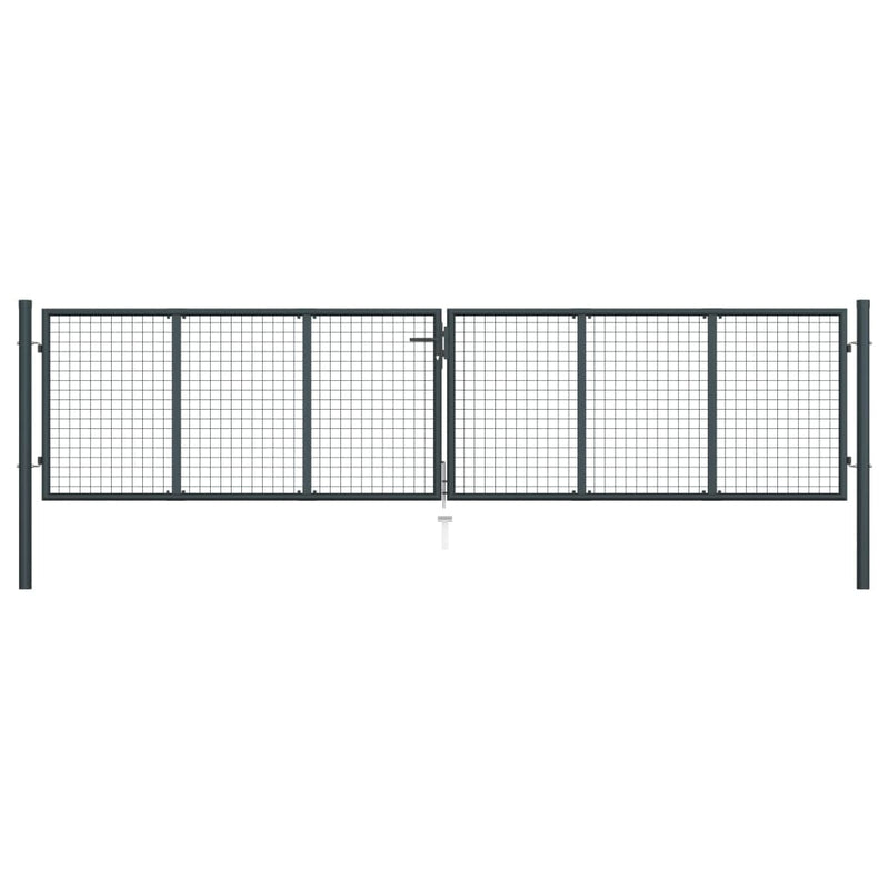 VidaXL Gaaspoort 400x125 cm gegalvaniseerd staal grijs