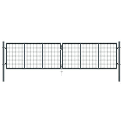 VidaXL Gaaspoort 400x150 cm gegalvaniseerd staal grijs