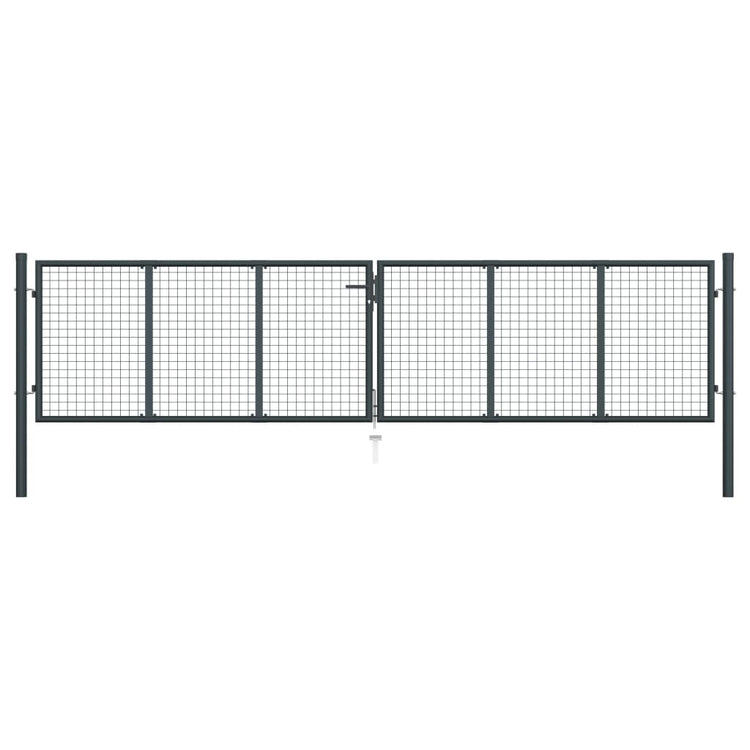 VidaXL Gaaspoort 400x150 cm gegalvaniseerd staal grijs