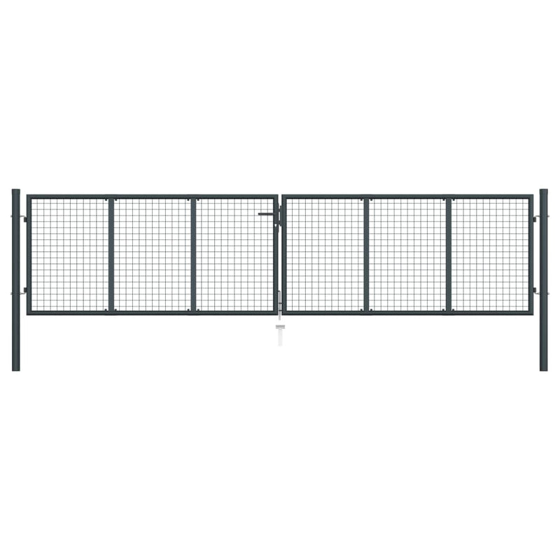 VidaXL Gaaspoort 400x150 cm gegalvaniseerd staal grijs