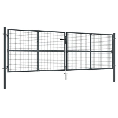 VidaXL Gaaspoort 400x175 cm gegalvaniseerd staal grijs